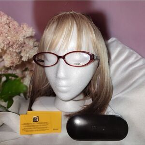 FENDI WOMENS F836J 639 BORDEAUX OVAL EYEGLASSES FRAMES 53 x 15 x 140